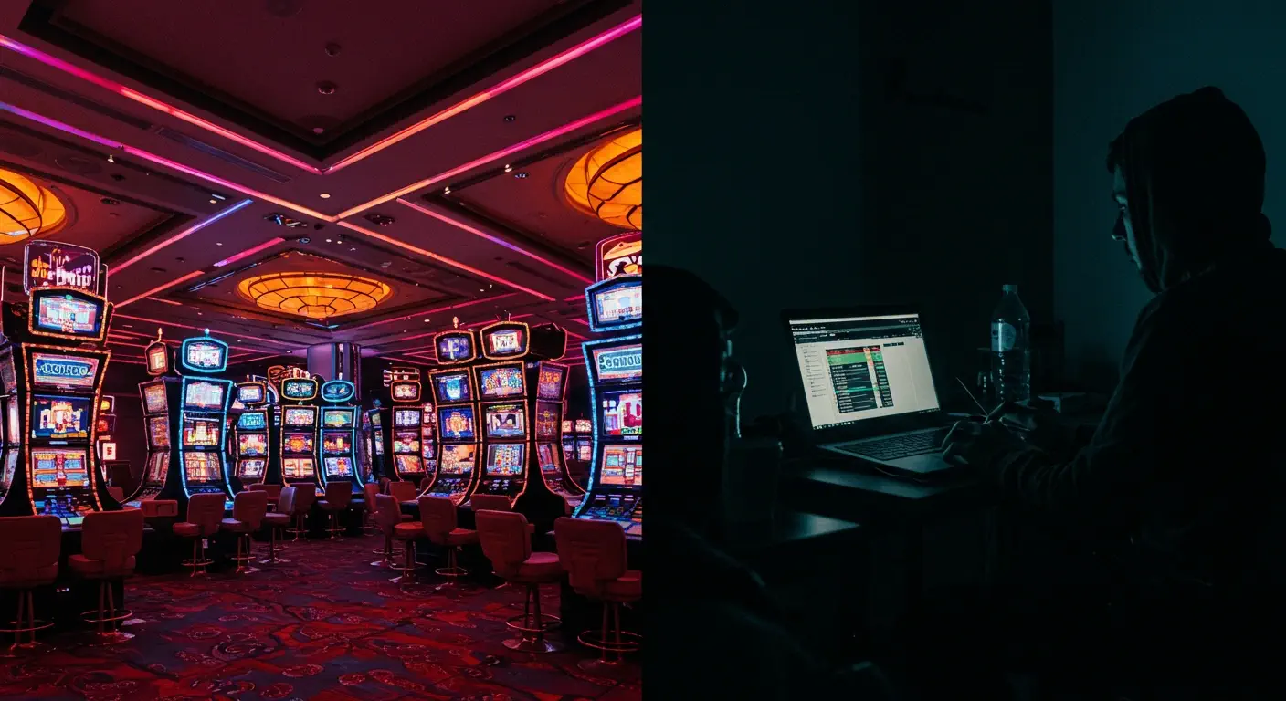 exciting casino floor and dark room