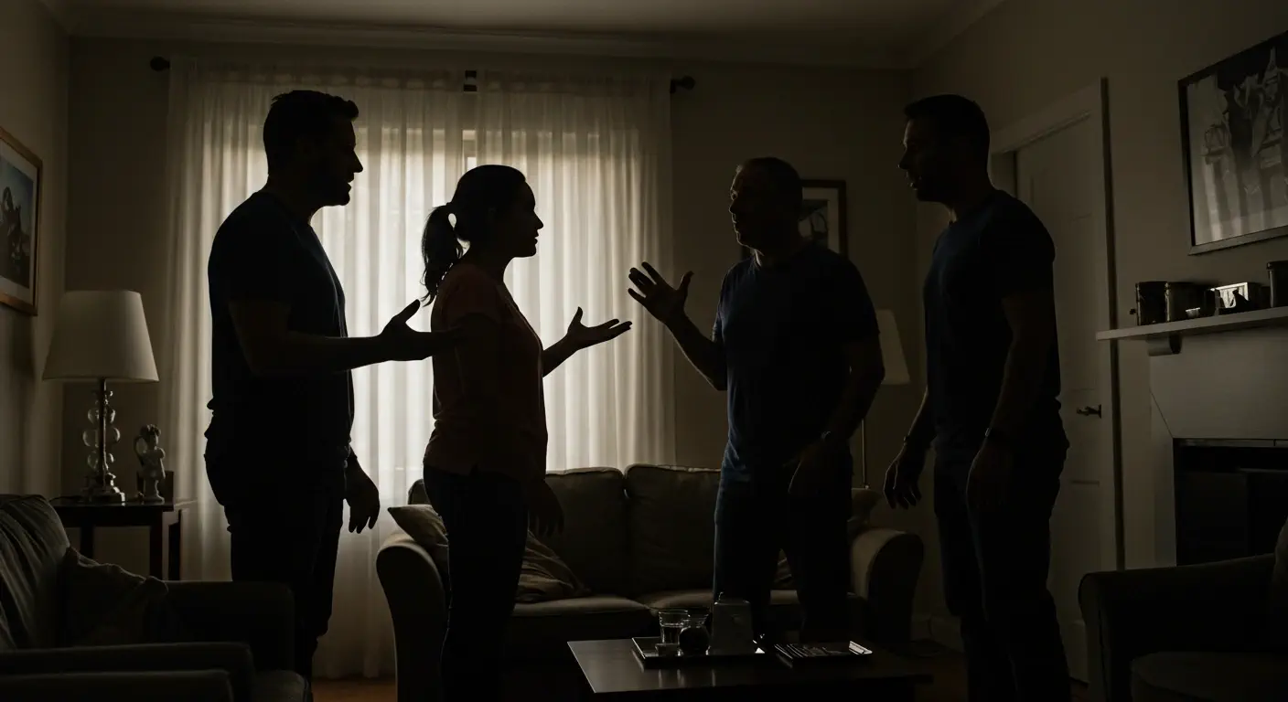 Silhouettes of a family